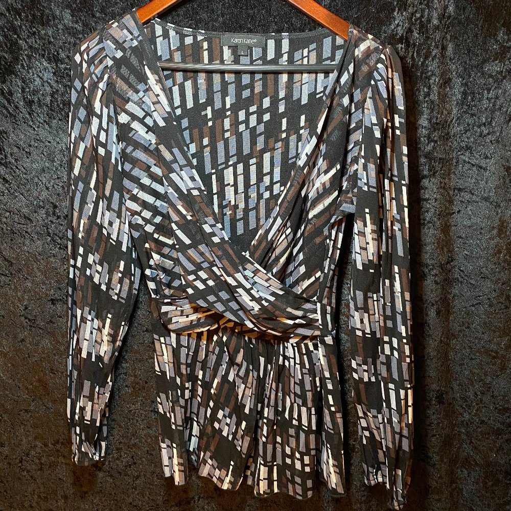 Karen Kane Modern Black Blouse (Size L)